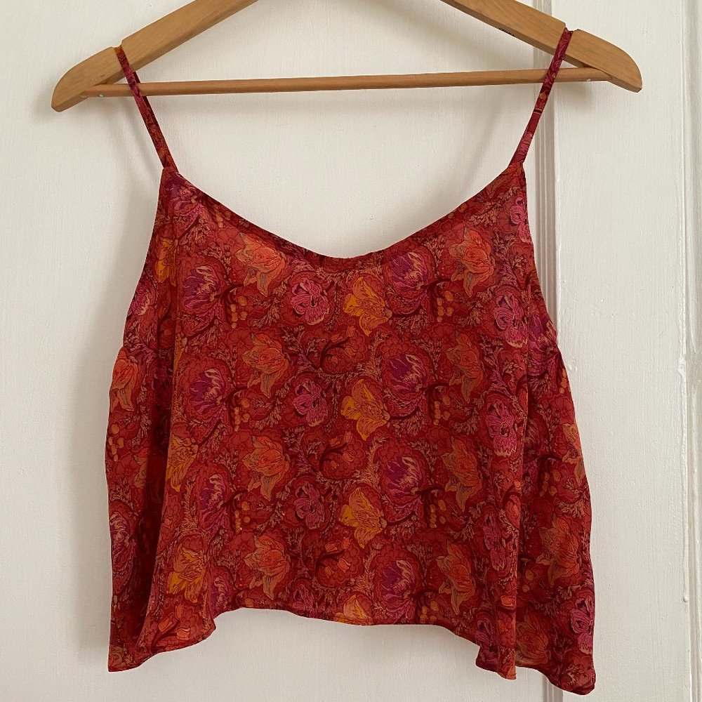 VEDA silk crop top, floral print